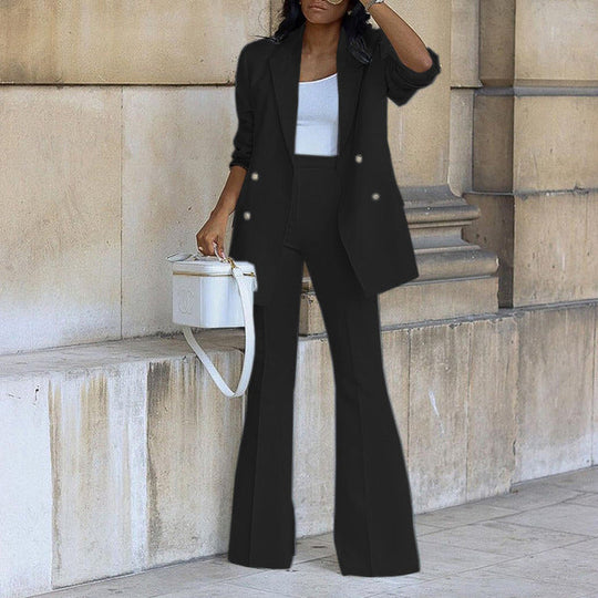 Heidi-Mode | Damen Elegantes Hochwertiges Blazer Satz mit Praktischen Taschen