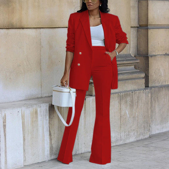 Heidi-Mode | Damen Elegantes Hochwertiges Blazer Satz mit Praktischen Taschen