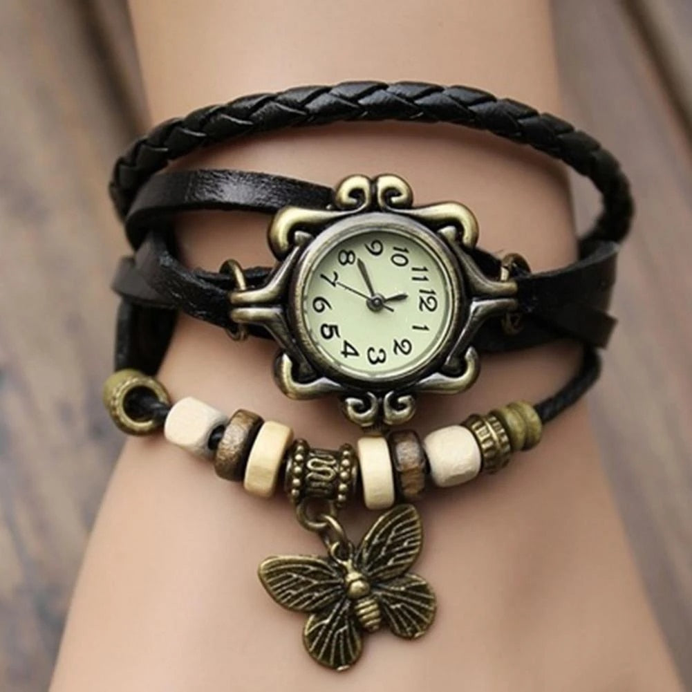 Heidi-Mode – Damen-Accessoire-Uhr mit Vintage-Blumenarmband