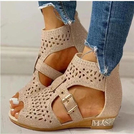 Heidi - Orthopädische Sandalen mit niedrigem Absatz