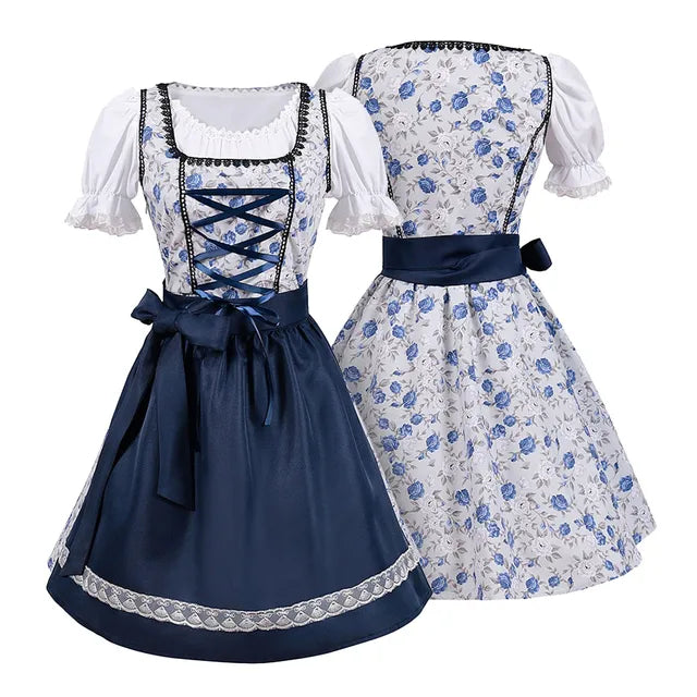 Heidi-Mode - Verzaubernd Blau Dirndl Kleid für Oktoberfest