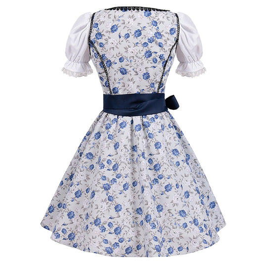 Heidi-Mode - Verzaubernd Blau Dirndl Kleid für Oktoberfest