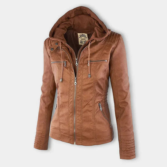 Heidi-Mode | Veste En Cuir Pour Femmes Avec Capuche
