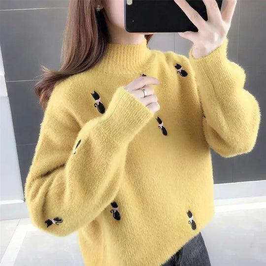 Heidi-Mode | Flauschiger Rollkragenpullover für Frauen