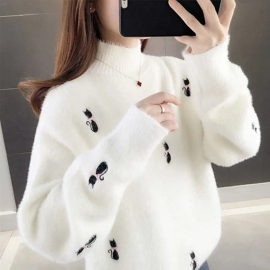 Heidi-Mode | Flauschiger Rollkragenpullover für Frauen