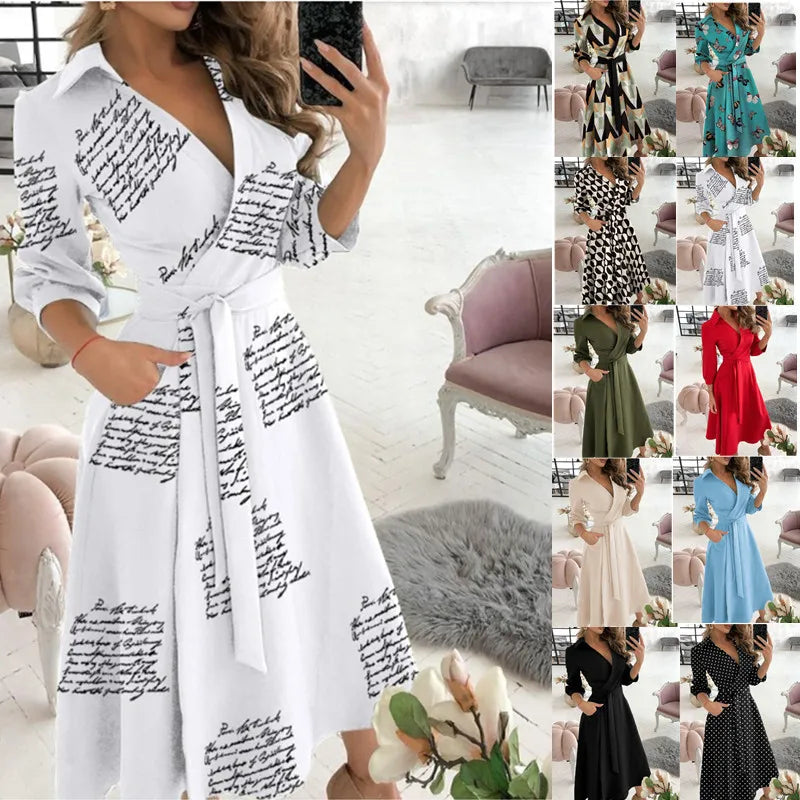 Heidi-Mode | Damen Wickelkleid mit Riemen Eleganter Schnitt, Vielseitig Tragbar