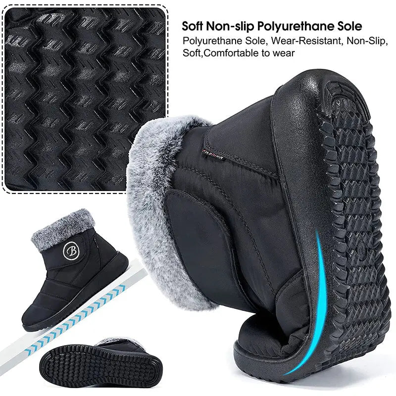 Heidi-Mode | Wasserdichte Winterstiefel für Frauen – Gemütliches & Komfortables Slip-On-Design