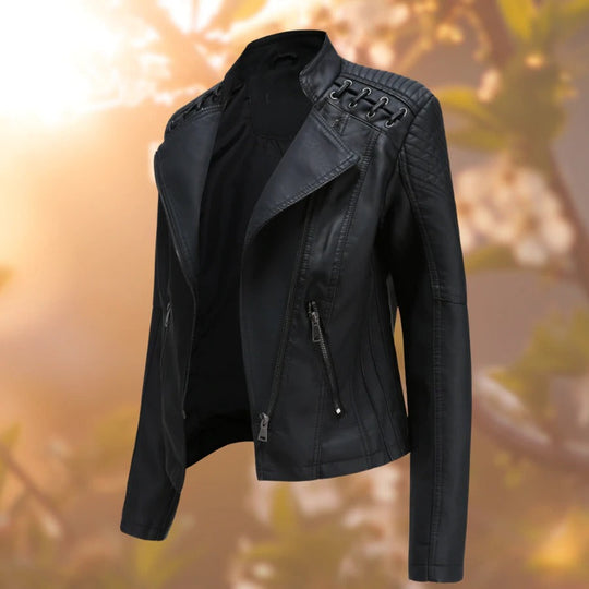 Biker-Lederjacke mit Reißverschluss