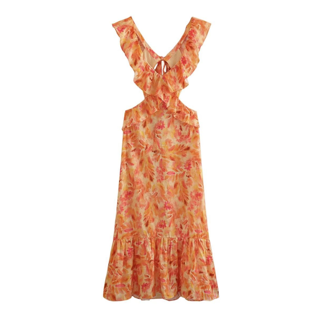 Heidi-Mode | Bedrucktes Kleid mit Rüschen