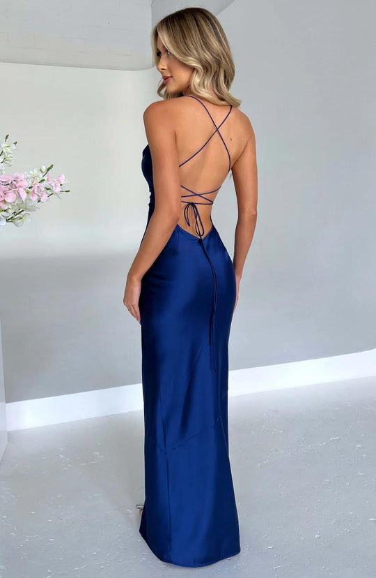 elegante avondjurk met hoge split