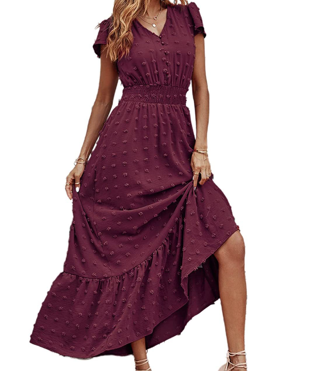 Heidi-Mode | Rüschen Plissiertes Midikleid Elegant und Feminin für Jeden Anlass
