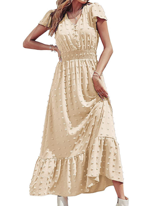 Heidi-Mode | Rüschen Plissiertes Midikleid Elegant und Feminin für Jeden Anlass