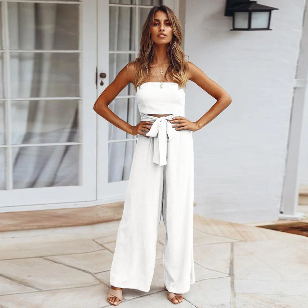 strapless jumpsuit mit elastischem Bund