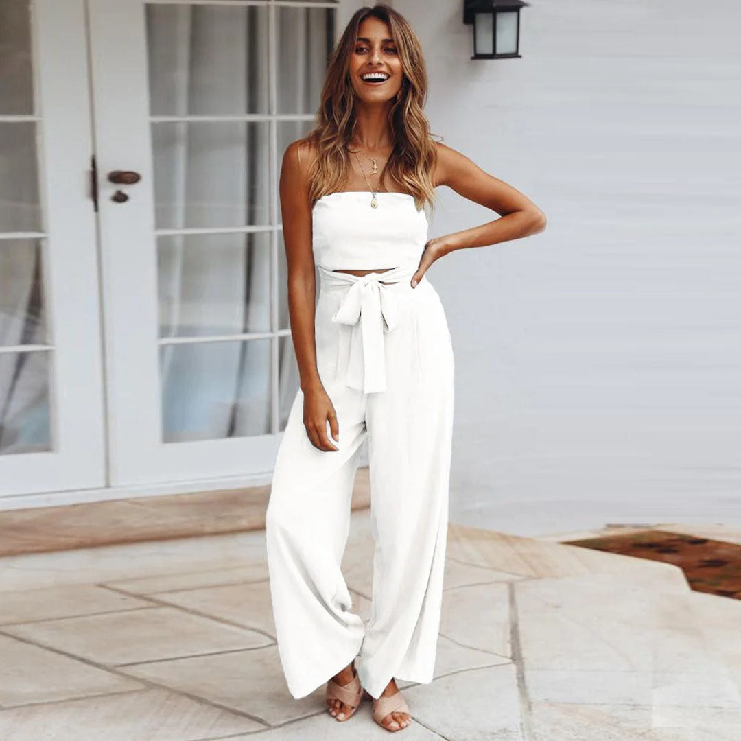 strapless jumpsuit mit elastischem Bund