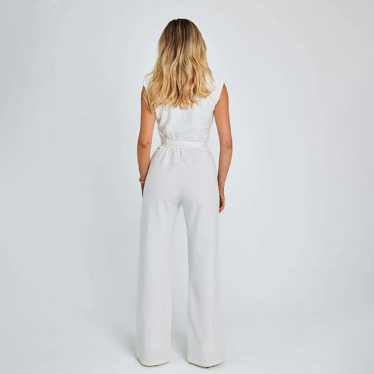 Jumpsuit mit hoher Taille und weitem Bein