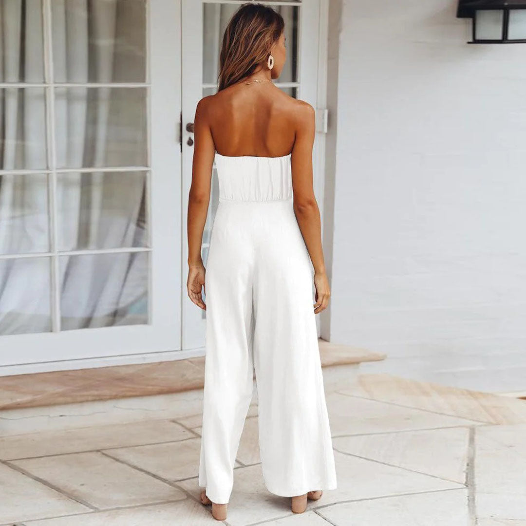 strapless jumpsuit mit elastischem Bund