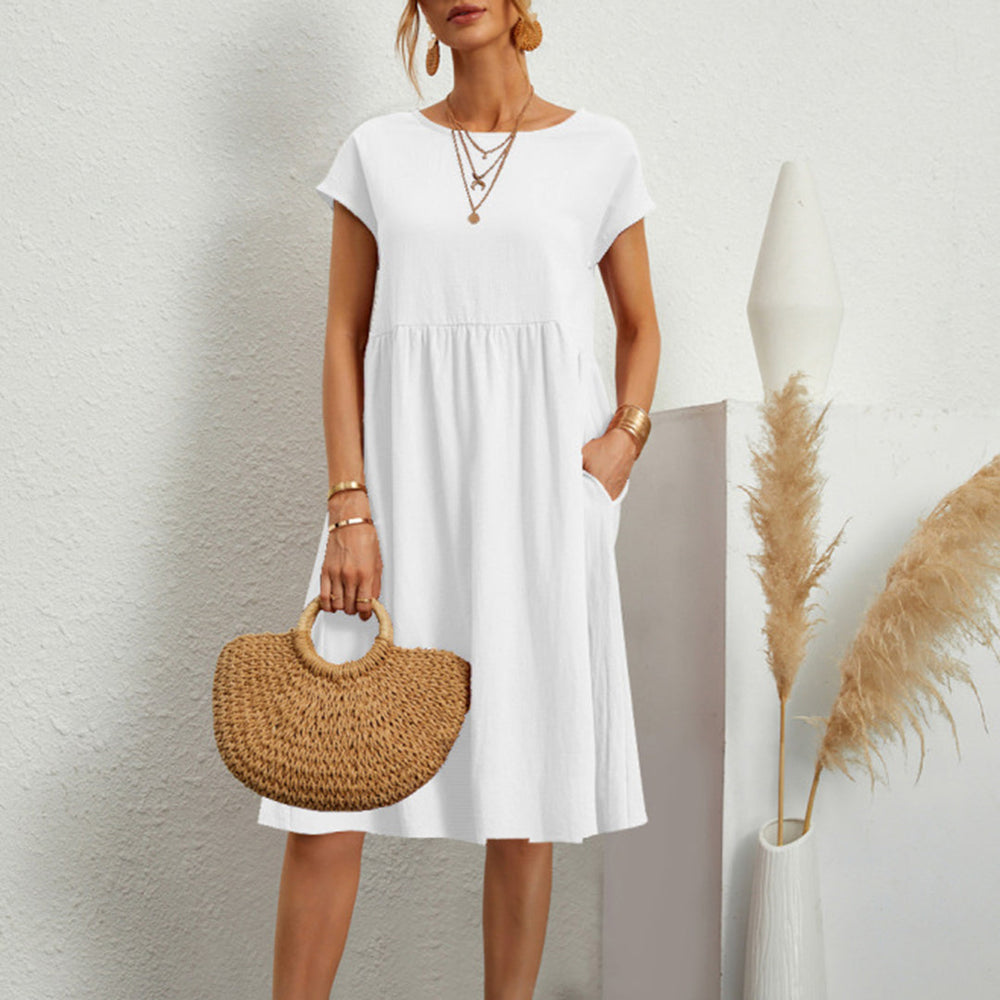 Heidi-Mode | Klassisches Rundhals Midi Kleid
