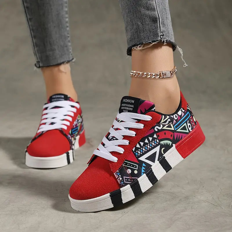 Heidi-Mode | Grafisches Muster Leicht, Atmungsaktive Skate-Schuhe