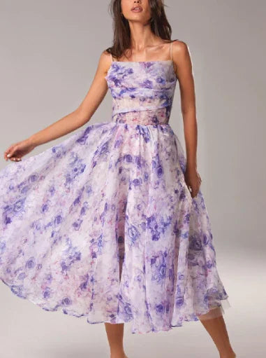 Heidi-Mode | Elegantes Blumen Midi Kleid
