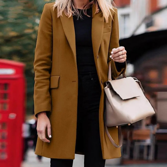Heidi-Mode | Wollmantel mit Knopf Damen Jacke