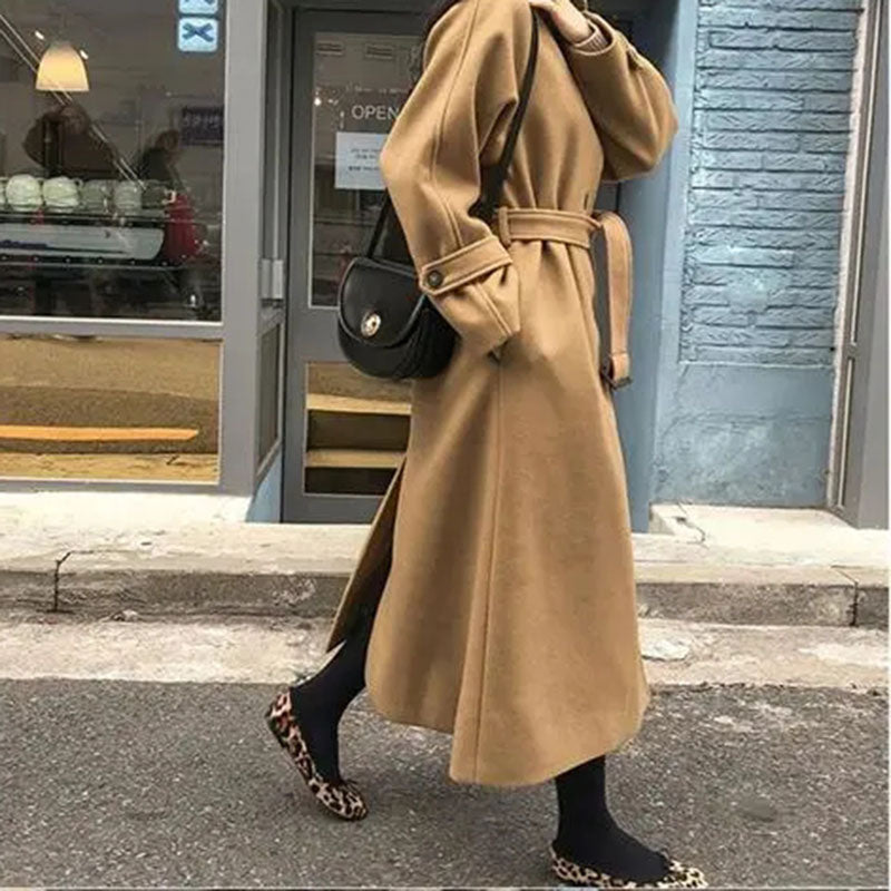Heidi-Mode | Eleganzmischung Gürtelmantel Aus Wolle