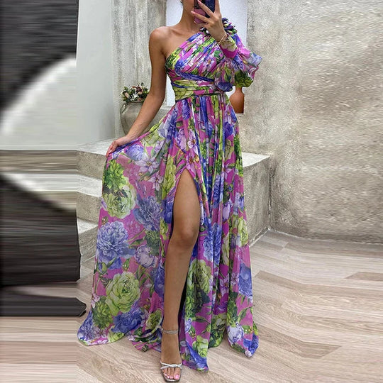 Elegantes Maxikleid mit einem Ärmel