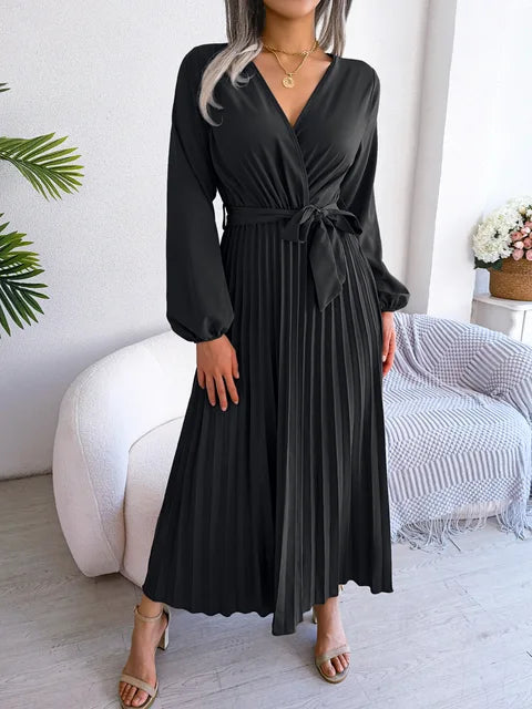hals Maxi Jurk met Lange Mouwen