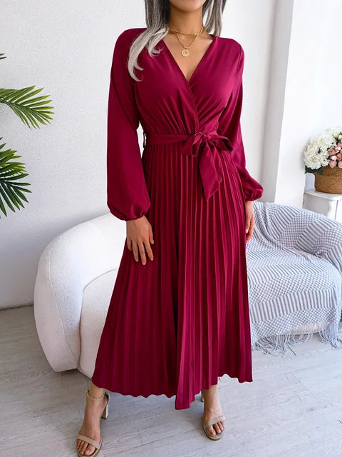 hals Maxi Jurk met Lange Mouwen