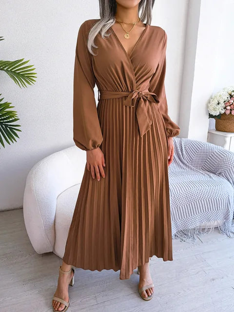 hals Maxi Jurk met Lange Mouwen