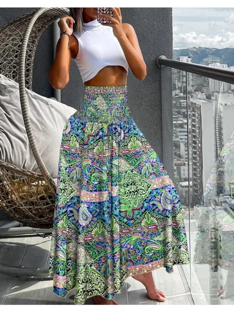 Bella Vita Vrouwelijke Bohemian Bloemenprint Rok