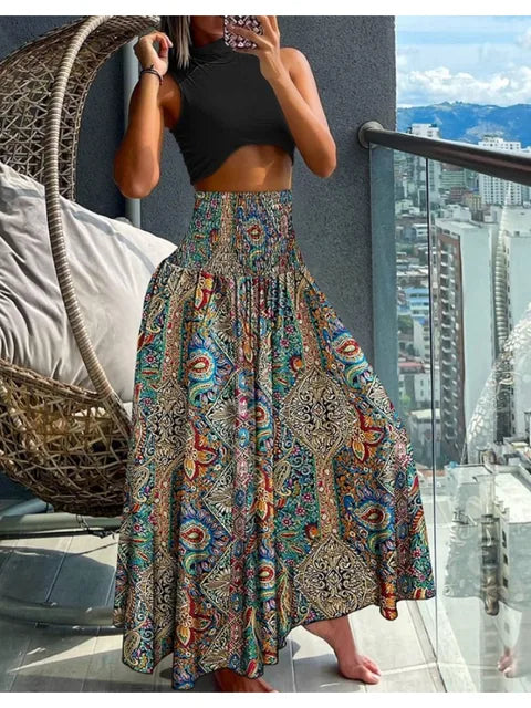 Bella Vita Vrouwelijke Bohemian Bloemenprint Rok