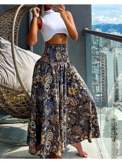 Bella Vita Vrouwelijke Bohemian Bloemenprint Rok