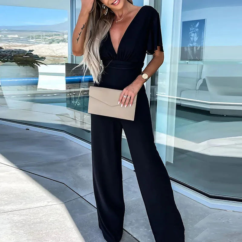 Heidi-Mode | V-Ausschnitt Jumpsuit für Frauen Jane