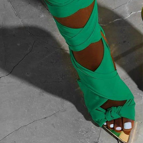 Heidi-Mode | Stoffband Peeptoe High Heels