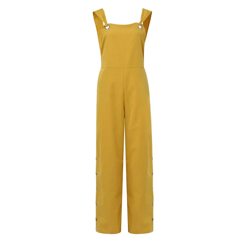 jumpsuit met mouwloze gedraaide knopen en zakken