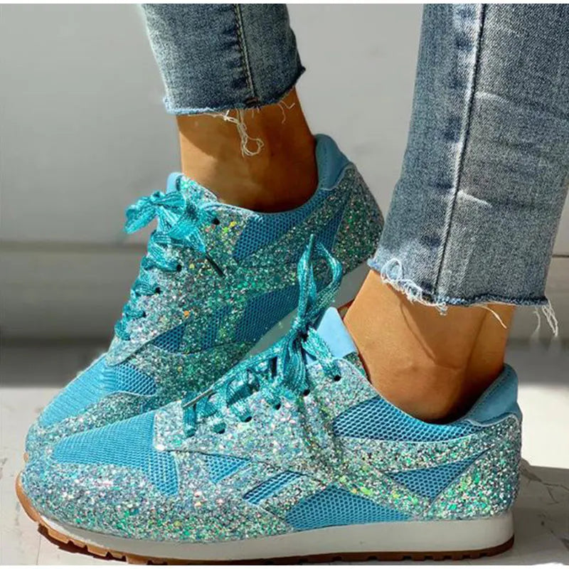 Heidi-Mode | Trendy Glanz Funkelnde Glitzersneaker