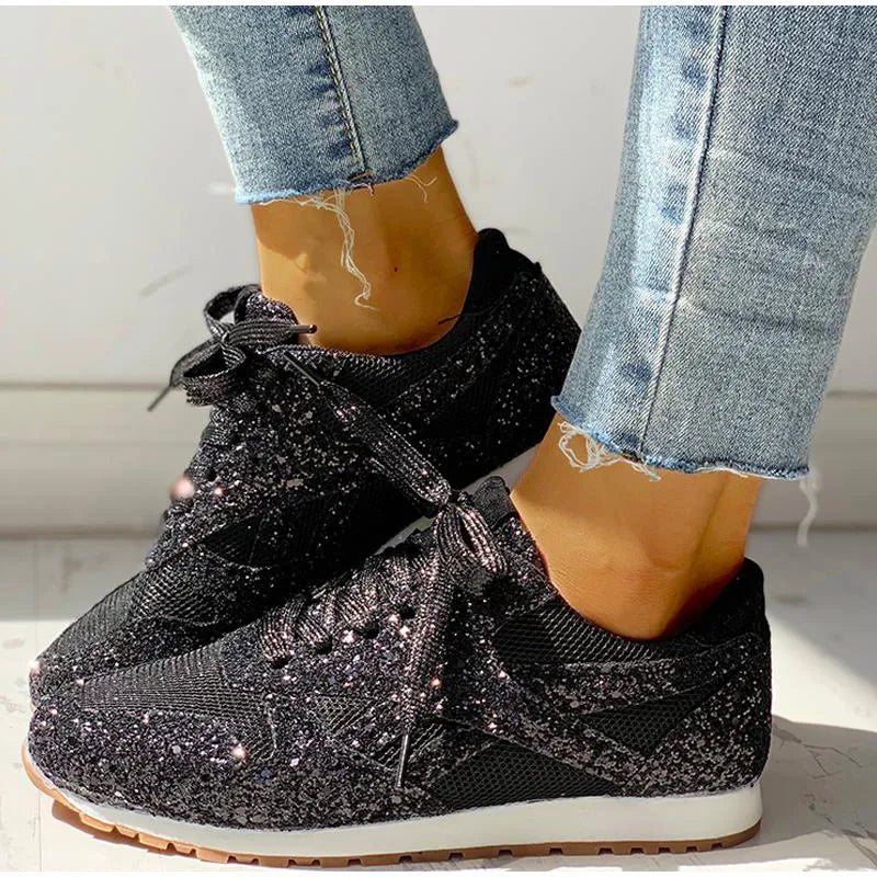 Heidi-Mode | Trendy Glanz Funkelnde Glitzersneaker