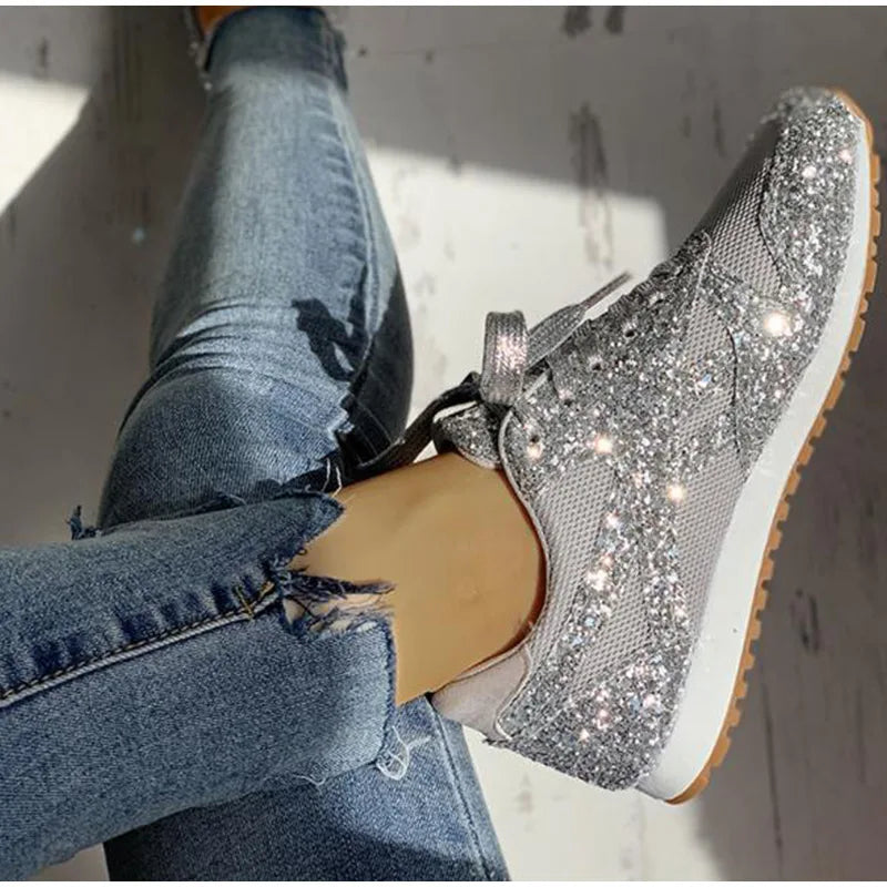 Heidi-Mode | Trendy Glanz Funkelnde Glitzersneaker