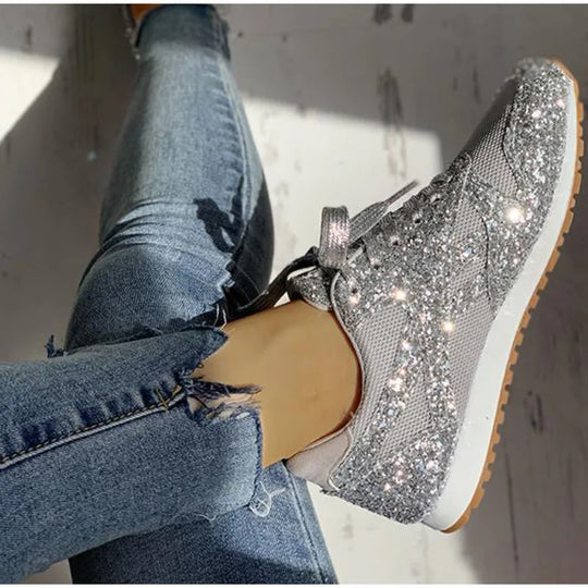 Heidi-Mode | Trendy Glanz Funkelnde Glitzersneaker
