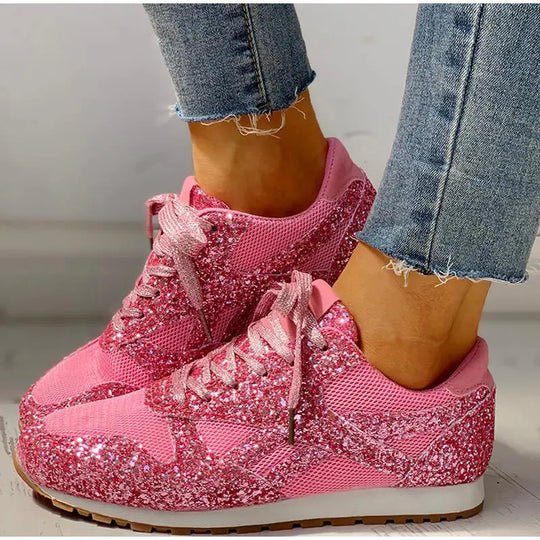 Heidi-Mode | Trendy Glanz Funkelnde Glitzersneaker