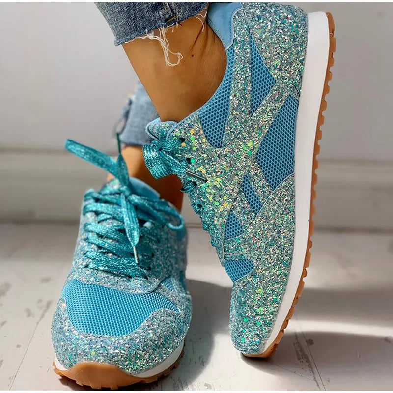 Heidi-Mode | Trendy Glanz Funkelnde Glitzersneaker