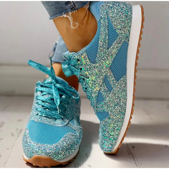 Heidi-Mode | Trendy Glanz Funkelnde Glitzersneaker