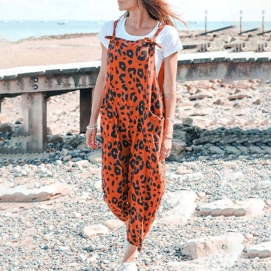 Bedruckte Leoparden-Jumpsuits