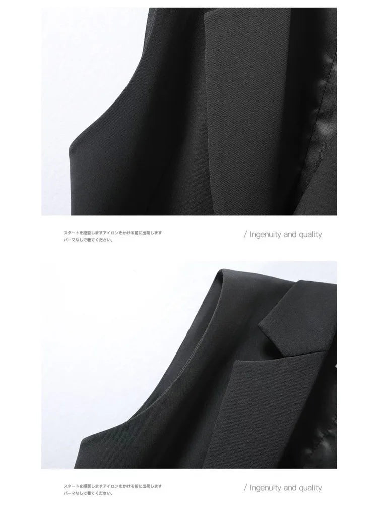 Heidi-Mode | Klassischer Ärmelloser Blazerkleid mit Reverskragen