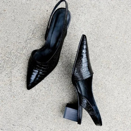Heidi-Mode | Stilvolle und Bequeme Croco Slingback Pumps für Damen