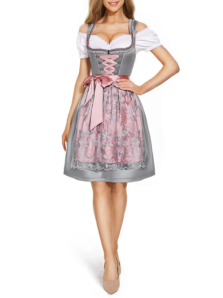 Heidi-Mode Prinzessin Ärmel Clashing Trachtenkleid