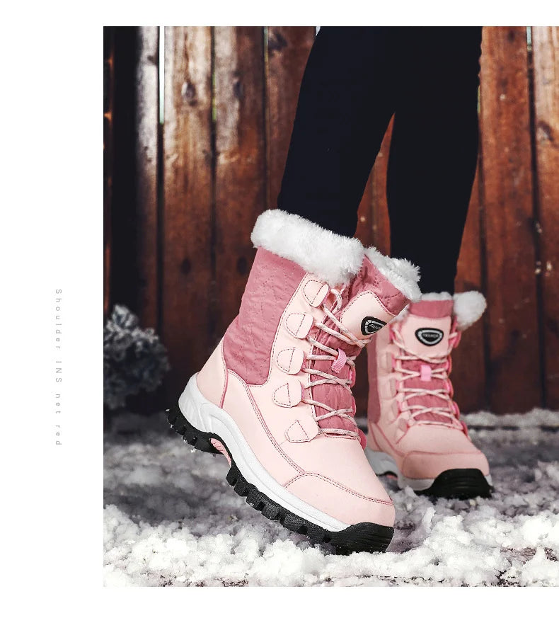 Heidi-Mode | Damen Winterstiefel Wasserdicht Mit Faux-Fellfutter