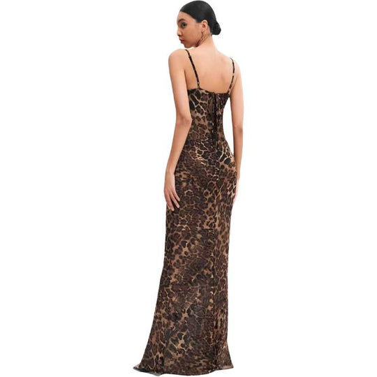 Heidi-Slipkleid Leopard Print