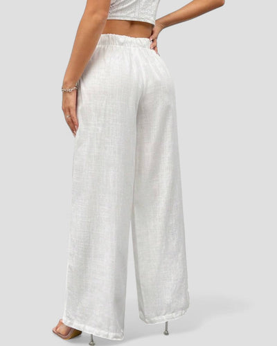 Heidi-Mode | Damen Breite Bein Leinen Sommerhosen