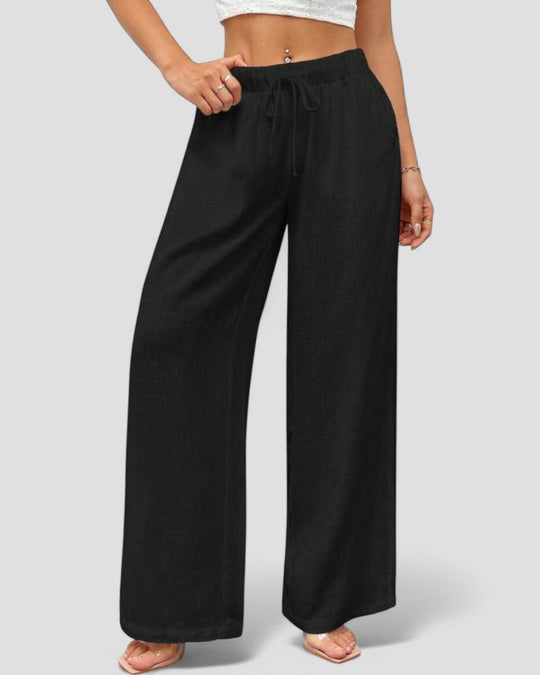 Heidi-Mode | Damen Breite Bein Leinen Sommerhosen